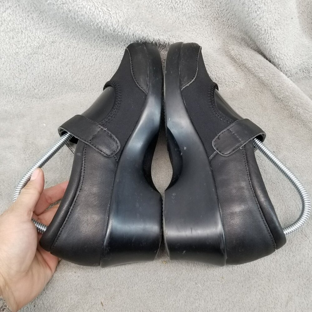 Alegria Shoes Womens EU 38 US 8-8.5 Maya Black Leather Mary Jane Clogs - Picture 7 of 13
